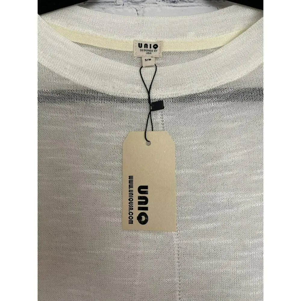UNIQ Sheer Lightweight Cream Sweater size S/M NWT